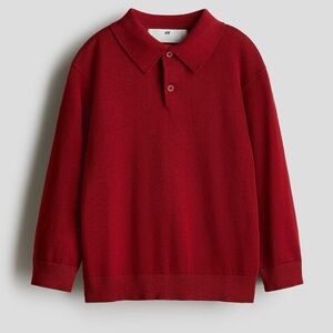 H&M Fine Knit Red Polo Shirt